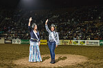 Miss Black Colorado and Miss Black Colorado Teen acknowledge cheers at the Martin Luther King, Jr., African-American Heritage Rodeo, one of the National Western Stock Show events in Denver, Colorado