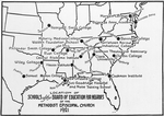 Location of schools of the Board of Education for Negroes of the Methodist Episcopal Church, 1921