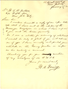 Letter from W. A. Domingo to W. E. B. Du Bois