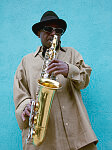 Herbert Bernett plays jazz on his saxaphone, Mobile, Alabama