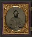 [Unidentified soldier in Confederate shell jacket]