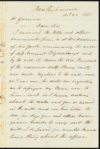 Letter from Thomas Donaldson, New Richmond, [Ohio], to William Lloyd Garrison, Oct. 22, 1865