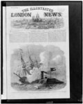 The Civil War in America--Naval engagement in Hampton Roads: the Confederate iron-plated steamer Merrimac (or Virginia) running into the Federal sloop Cumberland