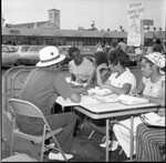 A. Phillip Randolph Institute members registering voters, Los Angeles, 1973