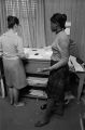 Amy Peppler and Viola Bradford at the Southern Courier office in the Frank Leu Building in Montgomery, Alabama.