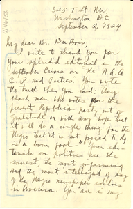 Letter from Thomas. L. Dabney to W. E. B. Du Bois