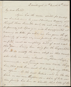 Letter from Jane Wigham, Edinburgh, [Scotland], to Maria Weston Chapman, 11th month 13th [day] 1845