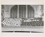 Group portrait of men's and women's church group at Abyssinian Baptist Church, Harlem, New York, circa 1950s