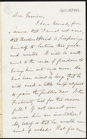 Letter to] Dear Garrison [manuscript