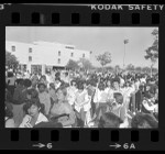 Students on campus of "Melting Pot" Belmont High School in Los Angeles, Calif., 1980