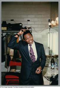 Photograph of Ernest Thomas in dressing room