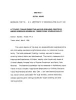 Attitudes toward parenting and child rearing practices among homeless women in a transitional housing facility, 1996