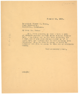 Letter from W. E. B. Du Bois to Fisk University