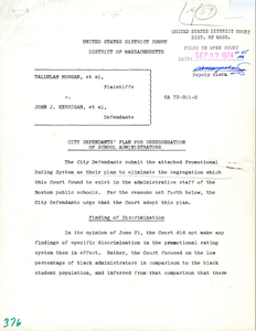 City Defendants' Plan for Desegregation of School Administrators