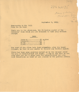 Memorandum from W. E. B. Du Bois to Augustus Granville Dill