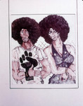 Thumbnail for Drawing: man and woman with black power fist on shirt