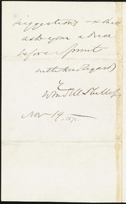 Letter to] Dear Garrison [manuscript