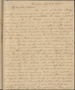 Letter from Grace Denning Williams, Brimfield, [Massachusetts], to Maria Weston Chapman, 1839 July 23