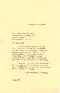 Letter from W. E. B. Du Bois to John Sumner Wood