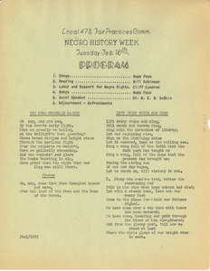 Local 475 Fair Practices Committee Negro History Week Program