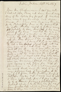 Letter from Richard Davis Webb, Dublin, [Ireland], to Maria Weston Chapman, Sept. 25, 1857