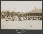 Children waiting in line at Collins Playfield Deposit Station, ca. 1912