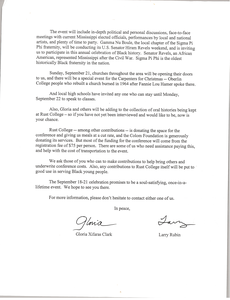 Letter from Gloria Xifaras Clark and Larry Rubin to Civil Rights Workers