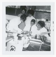 Professor Solomon E. Sears and Four Unidentified Students in Biology Department, May 1965