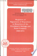 Registers of signatures of depositors in branches of the Freedman's Savings and Trust Company, 1865-1874