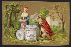 Trade card for Extractum Carnus Liebig, meat extract, Liebig's Extract of Meat Company, London, undated