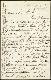 Letter to] Dear Mr. McKim [sic] [manuscript