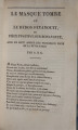 Masque tombe et le héros s’évanouit : ou, pièce fugitive sur Bonaparte, avec un récit abrégé des principaux faits de la Révolution