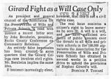 Girard fight as a will case only