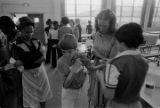 Boy getting an immunization shot at Sidney Phillips Middle School in Mobile, Alabama.