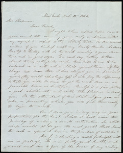 Letter from Oliver Johnson, New York, to Maria Weston Chapman, Oct. 15, 1844