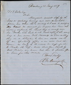 Thumbnail for Owings, R.M. & Co., Hamburg, manuscript letter signed to Ziba B. Oakes, 10 January 1857