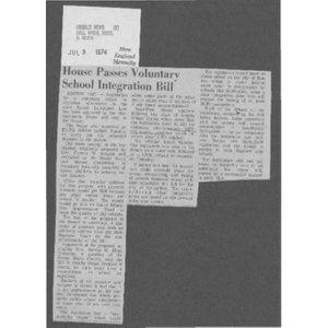 House passes voluntary school integration bill.