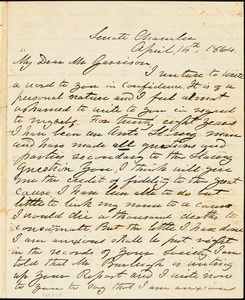 Letter from Henry Wilson, Senate Chamber, [Washington, D.C.], to William Lloyd Garrison, 1864 April 14th