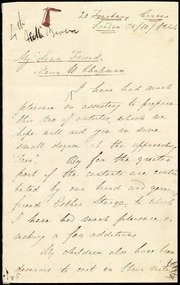 Letter to] My dear Friend, Maria W. Chapman [manuscript