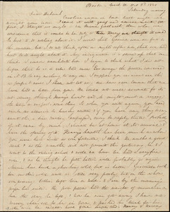 Letter from Anne Warren Weston, Boston -- West St, to Deborah Weston, Oct. 3'd, 1840, Saturday morning