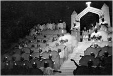 Scene from the morality play "Heaven Bound," staged by the Big Bethel African Methodist Choir, at the Atlanta Theatre (23 Exchange Place), Atlanta, Georgia, August 1937