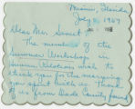 1957 Workshop letter to Seymour Samet, July 5, 1957