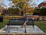 Artist John Hair's seated statue of Barack Obama at Hampton University, a historically black university in Hampton, Virginia, one of the state's Tidewater-region cities at the place where the James River, Chesapeake Bay, and Atlantic Ocean converge