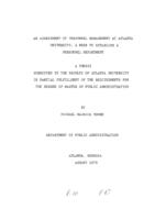 An assessment of personnel management at Atlanta University: a need to establish a personnel department, 1979