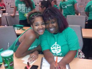 Two women at Buddy Kickoff