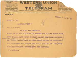 Letter from F. A. Stewart to W. E. B. Du Bois