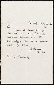 Letter to] Sir [manuscript