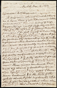 Letter from Mary Anne Estlin, Park St., [Bristol, England], to Maria Weston Chapman, Nov. 12, 1852