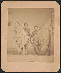 [Corporal John S. Lyon of Co. A, 16th New York Infantry Regiment and Corporal Melvin Tucker of Co. C, 16th New York Infantry Regiment in uniforms holding torn flags]