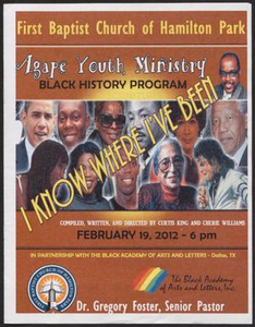 Flyer: Agape Youth Ministry - I Know Where I've Been